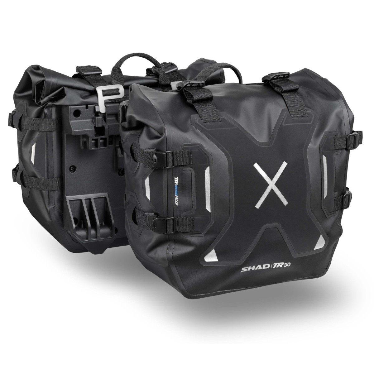 セット品】TR55 トップケース ピュアブラック+TR30 防水サイドバッグ