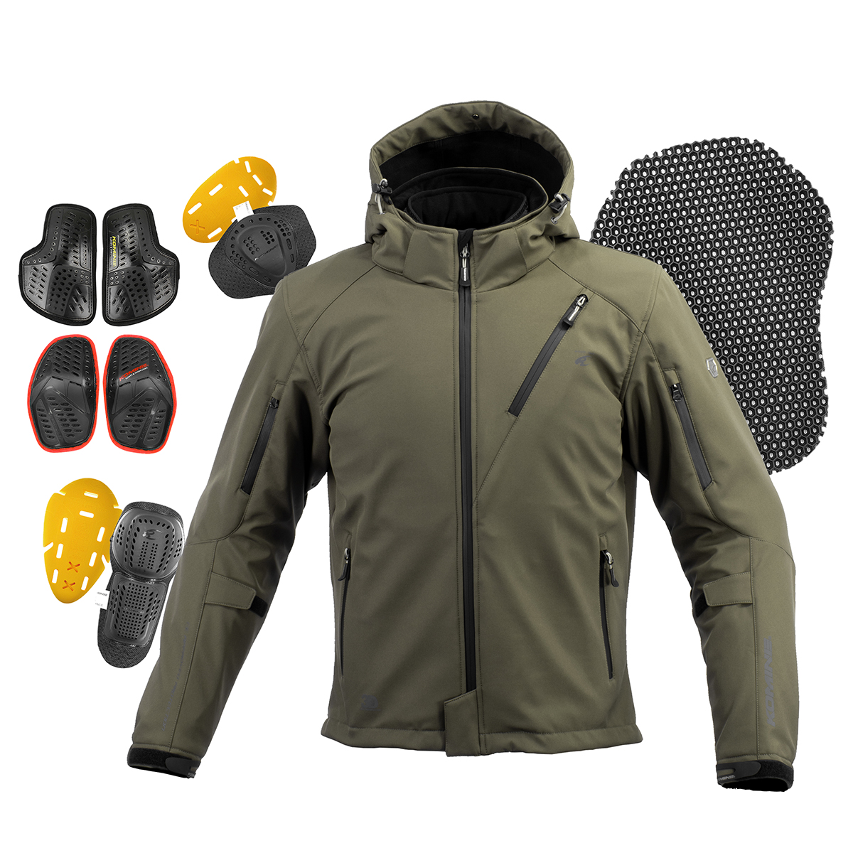 KOMINE バイクジャケット JK-5792 Neo Black 2XLサイズ コミネ（Komine） ジャケット JK-5792 プロテクトソフトシェル