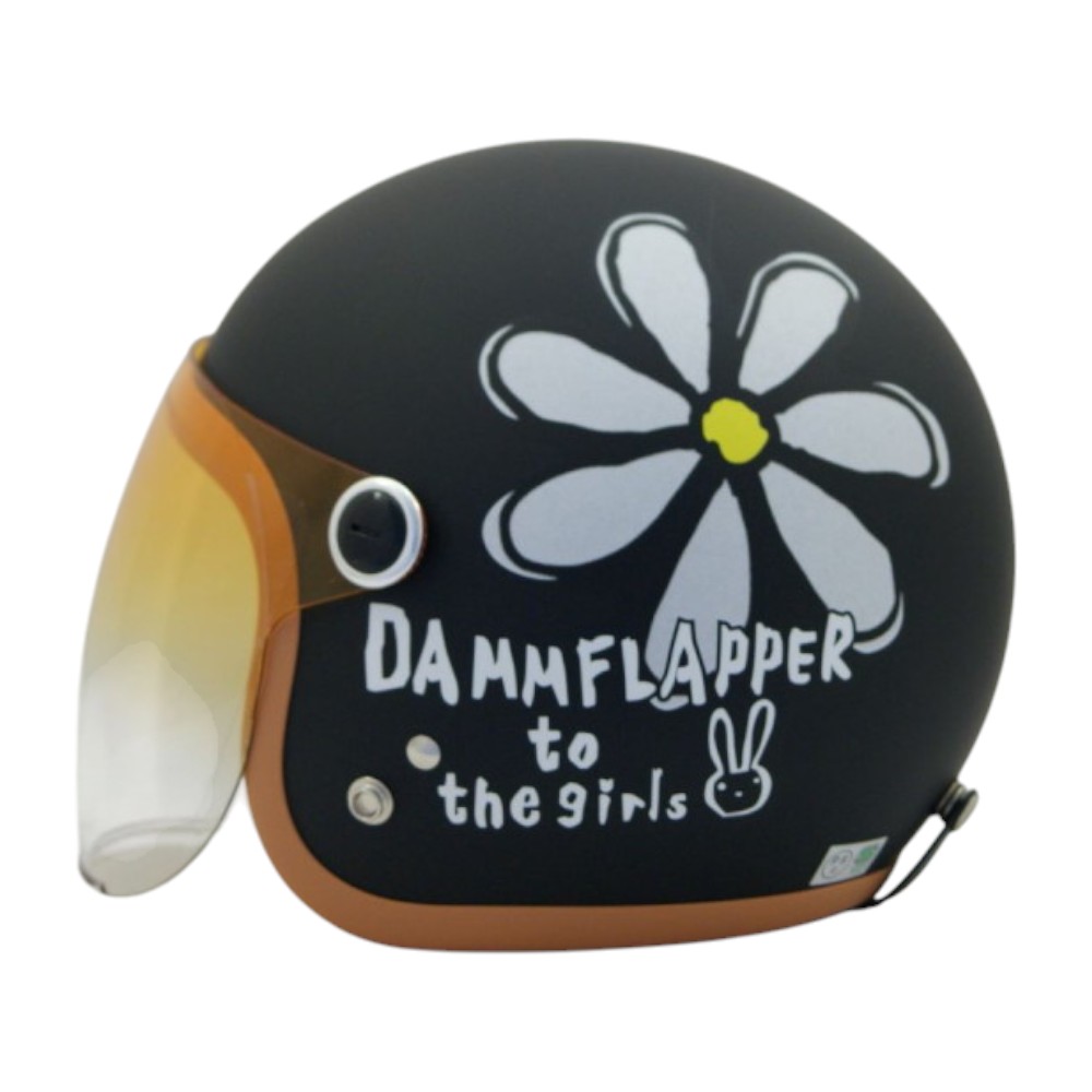 SL-001 FLOWER ジェットヘルメット マットブラック - バイク