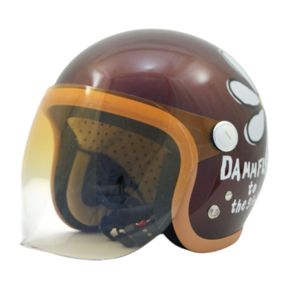 SL-001 FLOWER ジェットヘルメット マルーン - バイク