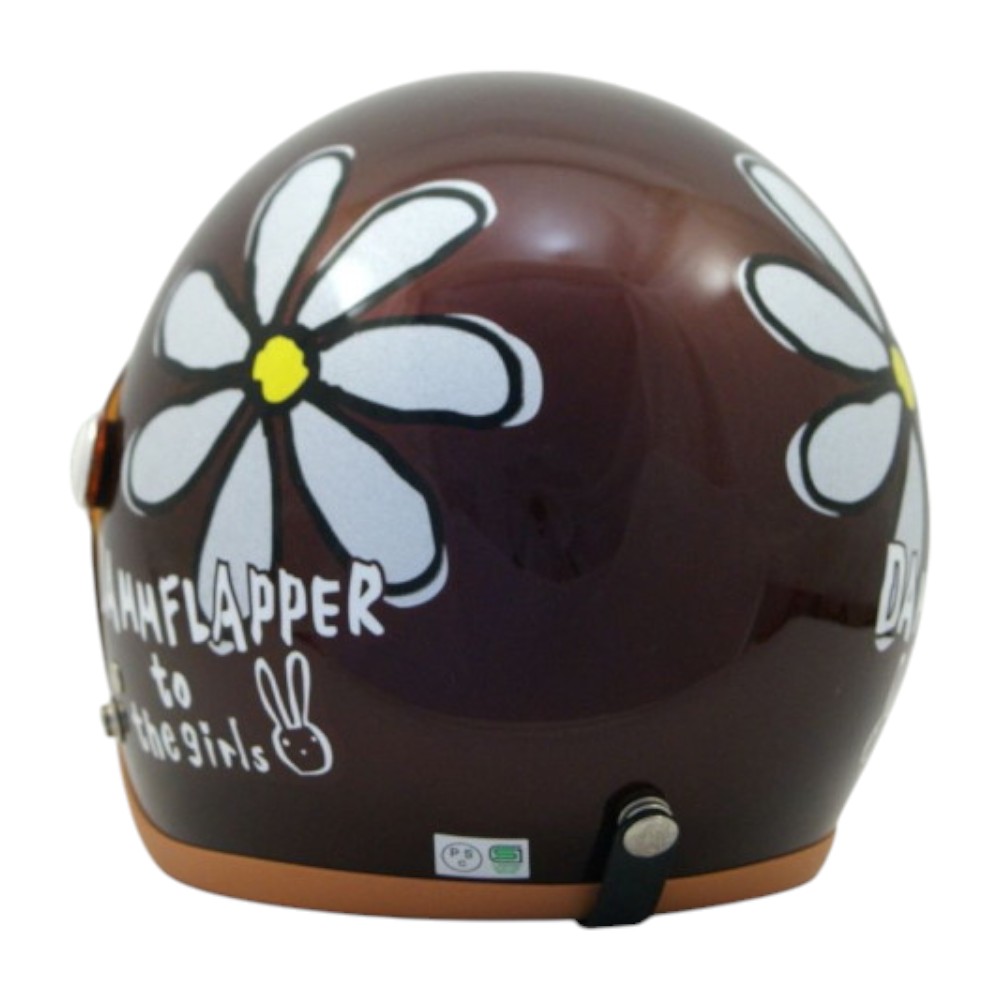 SL-001 FLOWER ジェットヘルメット マルーン - バイク
