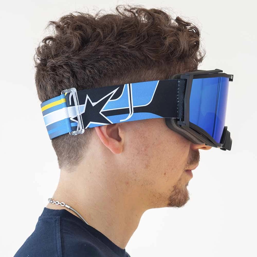 8K トップ ユーロフィット ゴーグル ブルーシングルレンズ ブラック