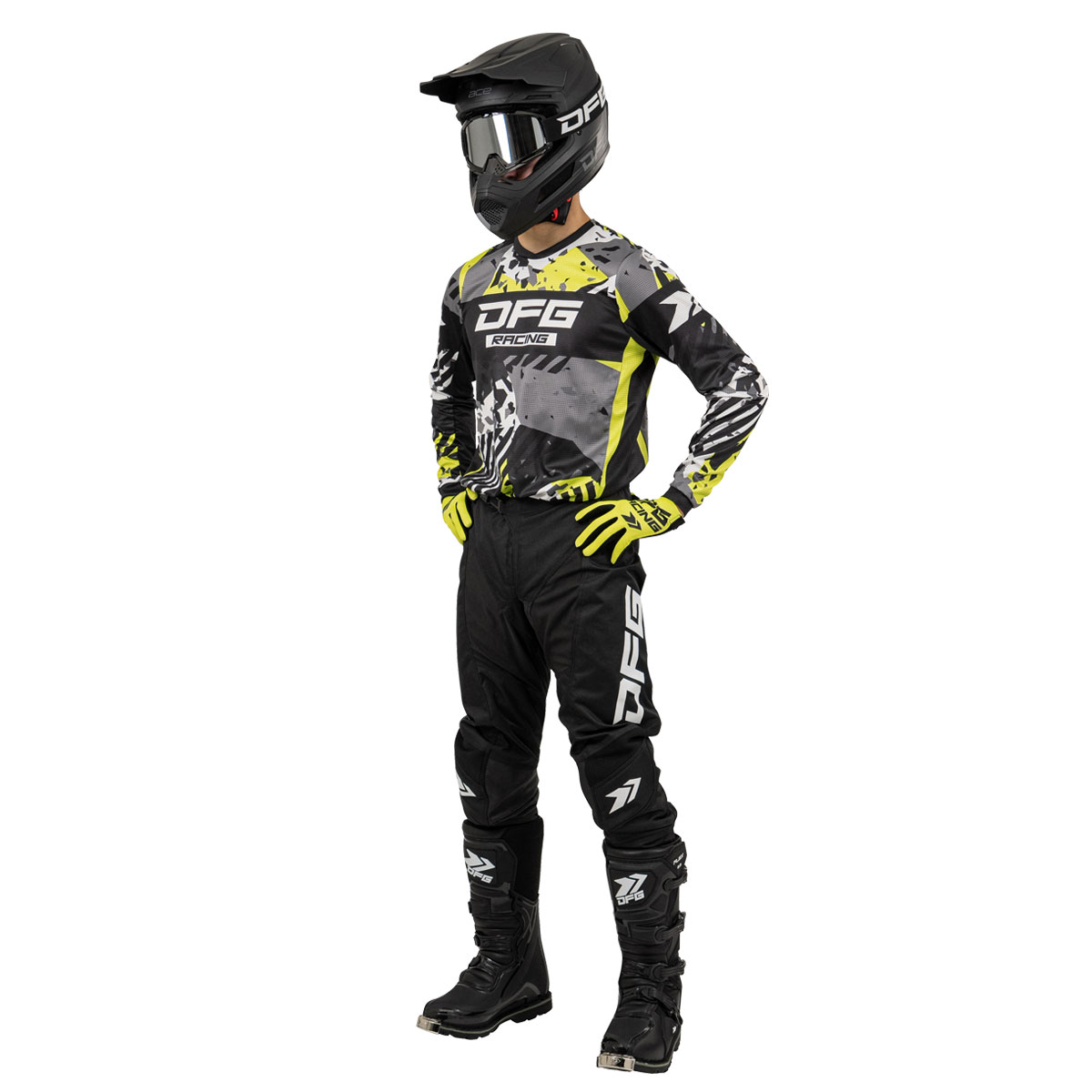 ソリッドジャージ ネオンイエロー/ブラック XS - バイク