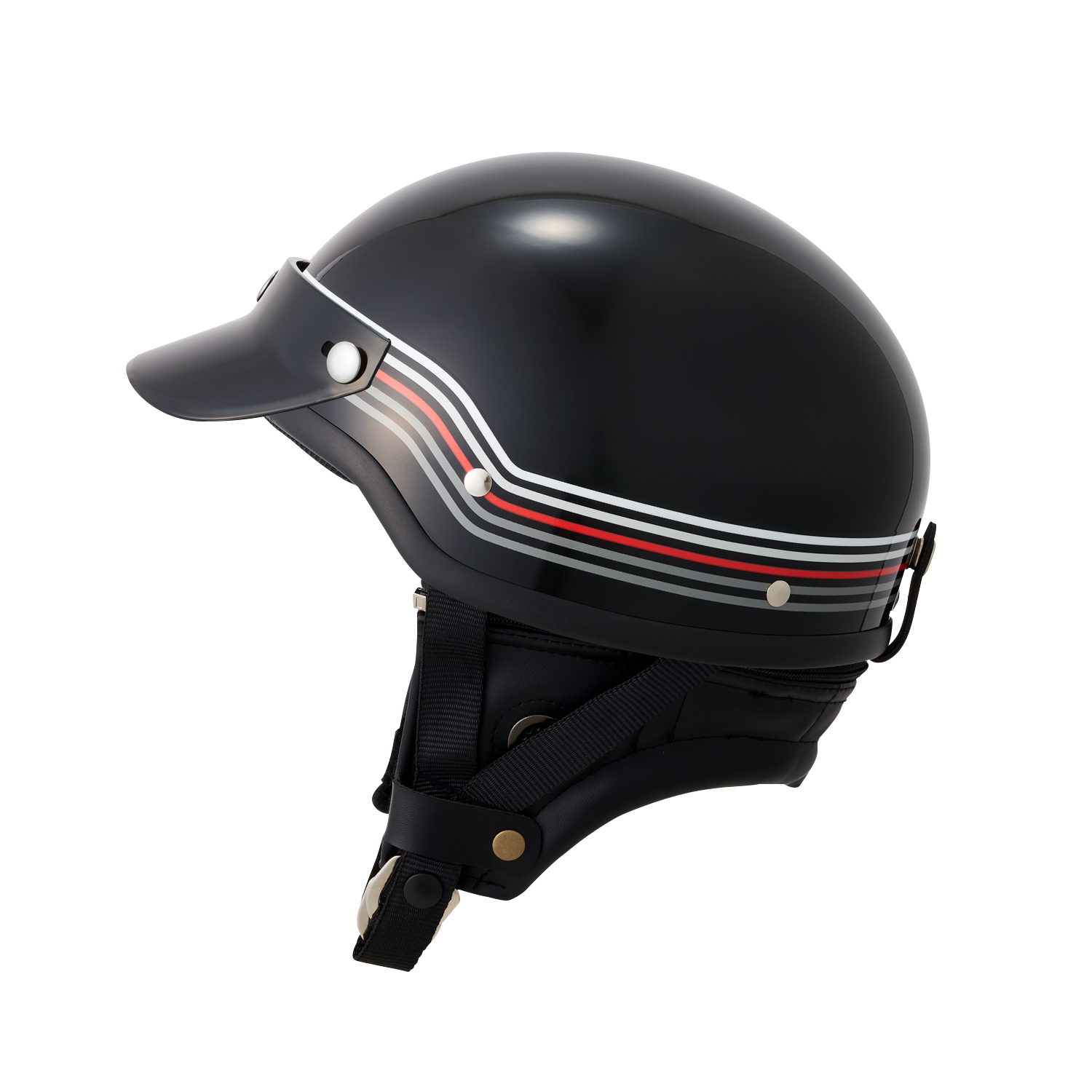 ハーフヘルメット MCH5 MZ-HALF ストライプ ブラック - バイク