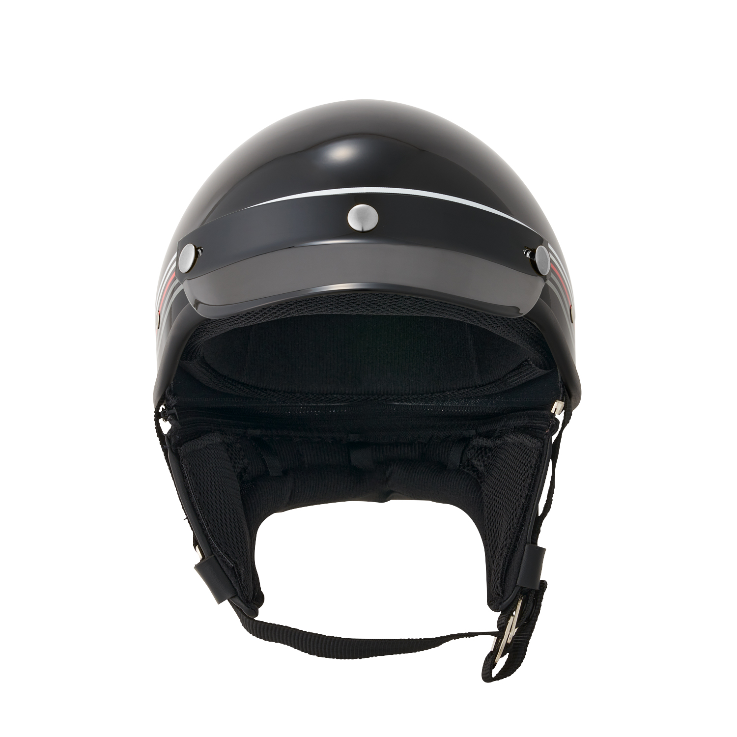 maru189ページ⑤ ハーフヘルメット MCH5 MZ-HALF ストライプ ブラック - バイク