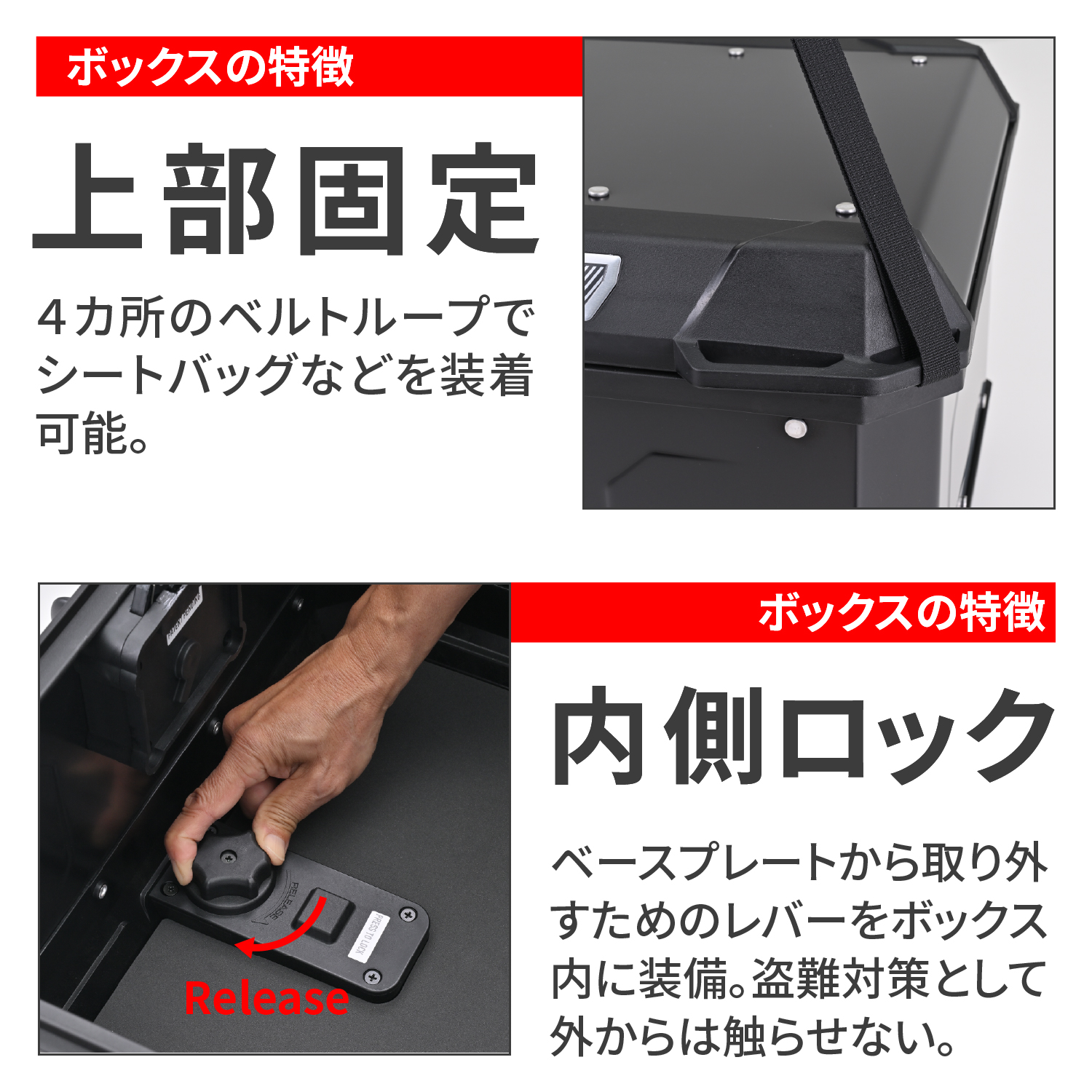 リアボックス モノロック 39L MTN39B ブラック - バイク