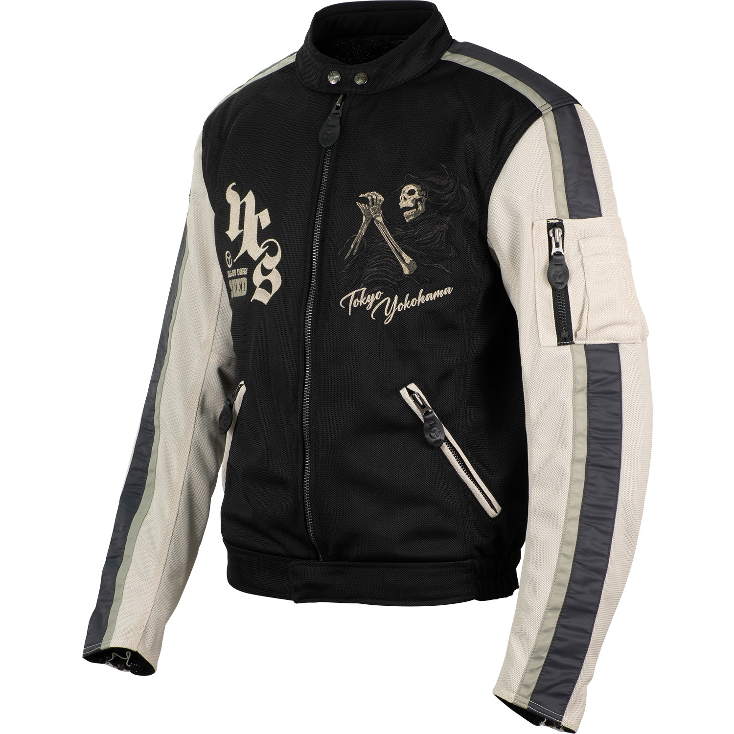 SJ-5113 メッシュジャケット アイボリー L - バイク