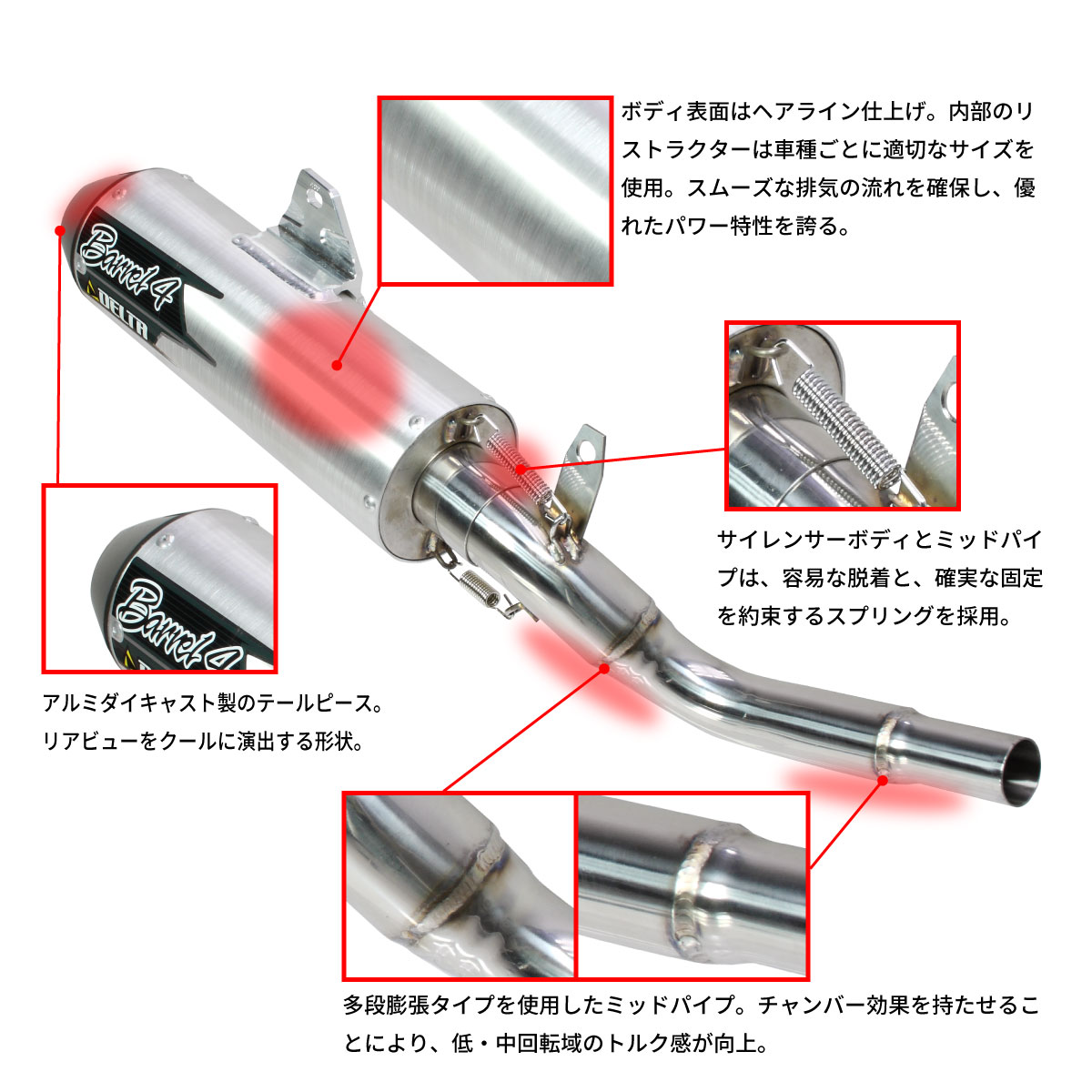 バレル4サイレンサー KLX230/SM/シェルパ - バイク