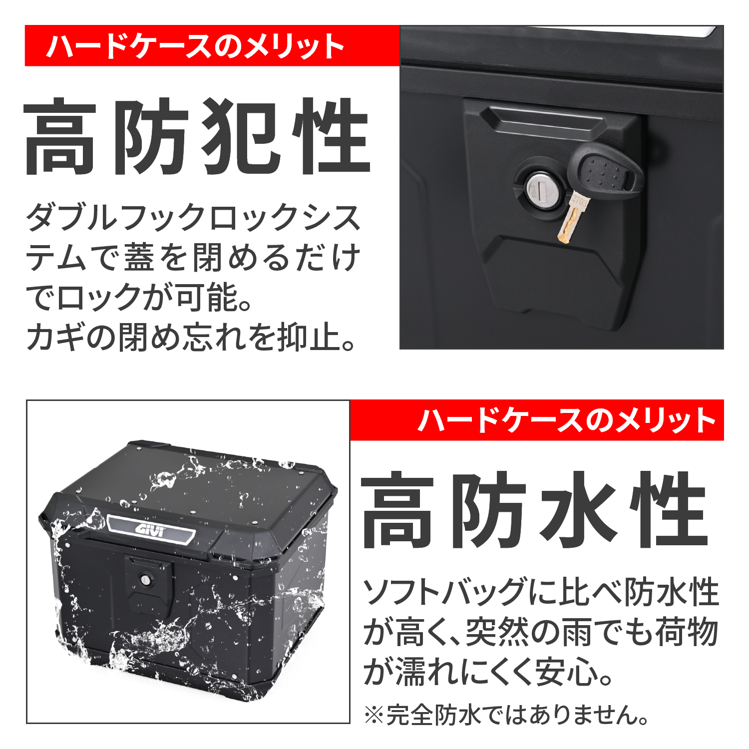 リアボックス モノロック 47L MTN47B ブラック - バイク