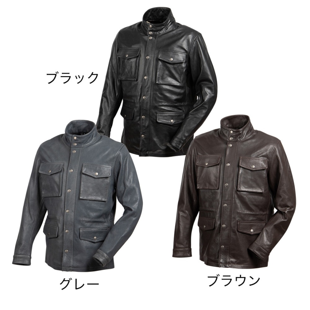 25WJ-2 ミドル丈レザージャケット メンズ ブラウン M - バイク