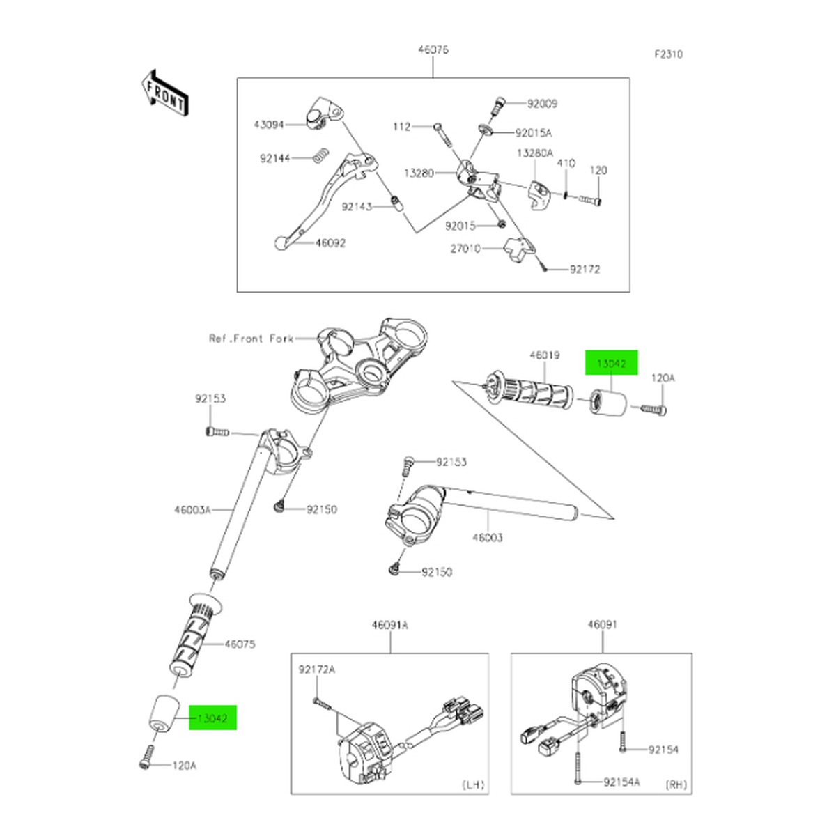 純正部品】ウエイト ハンドル バーエンド 1個 Ninja ZX−4R SE/ZX−4RR