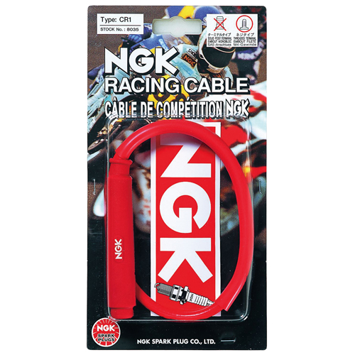 ★NGK★CR2レーシングケーブル プラグコード&ケーブルジョイント 赤 4個 CR2 レーシングケーブル Lタイプ レッド - バイク