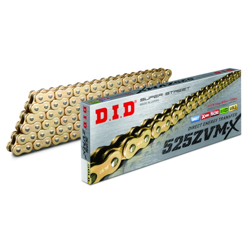 CIX まとめ売り ZVM-Xシリーズチェーン 525ZVM-X-120L ZJ(カシメ) ゴールド - バイク
