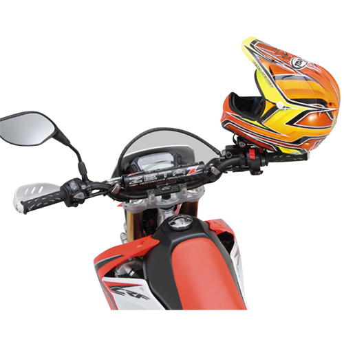 ヘルメットホルダー ミラーM10クランプタイプ ブラック - バイク
