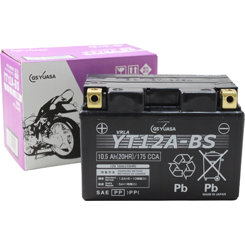 YT12A-BS(液入充電済) VRLA(制御弁式)バッテリー - バイク