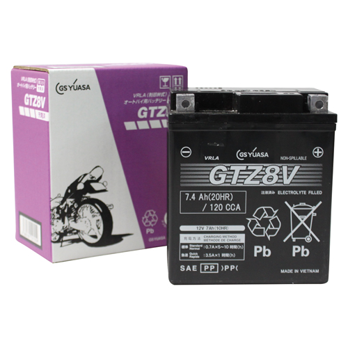 GTZ8V(液入充電済) VRLA(制御弁式)バッテリー - バイク