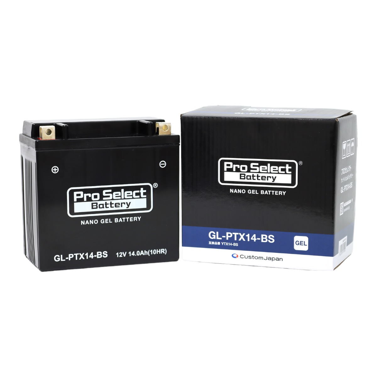 GL-PTX14-BS ナノ・ジェルバッテリー(YTX14-BS 互換)(ジェルタイプ 液